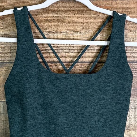 Calia LustraLux Bodysuit Pants Strappy Back Deep Aqua Blue Size Medium - Picture 2 of 11